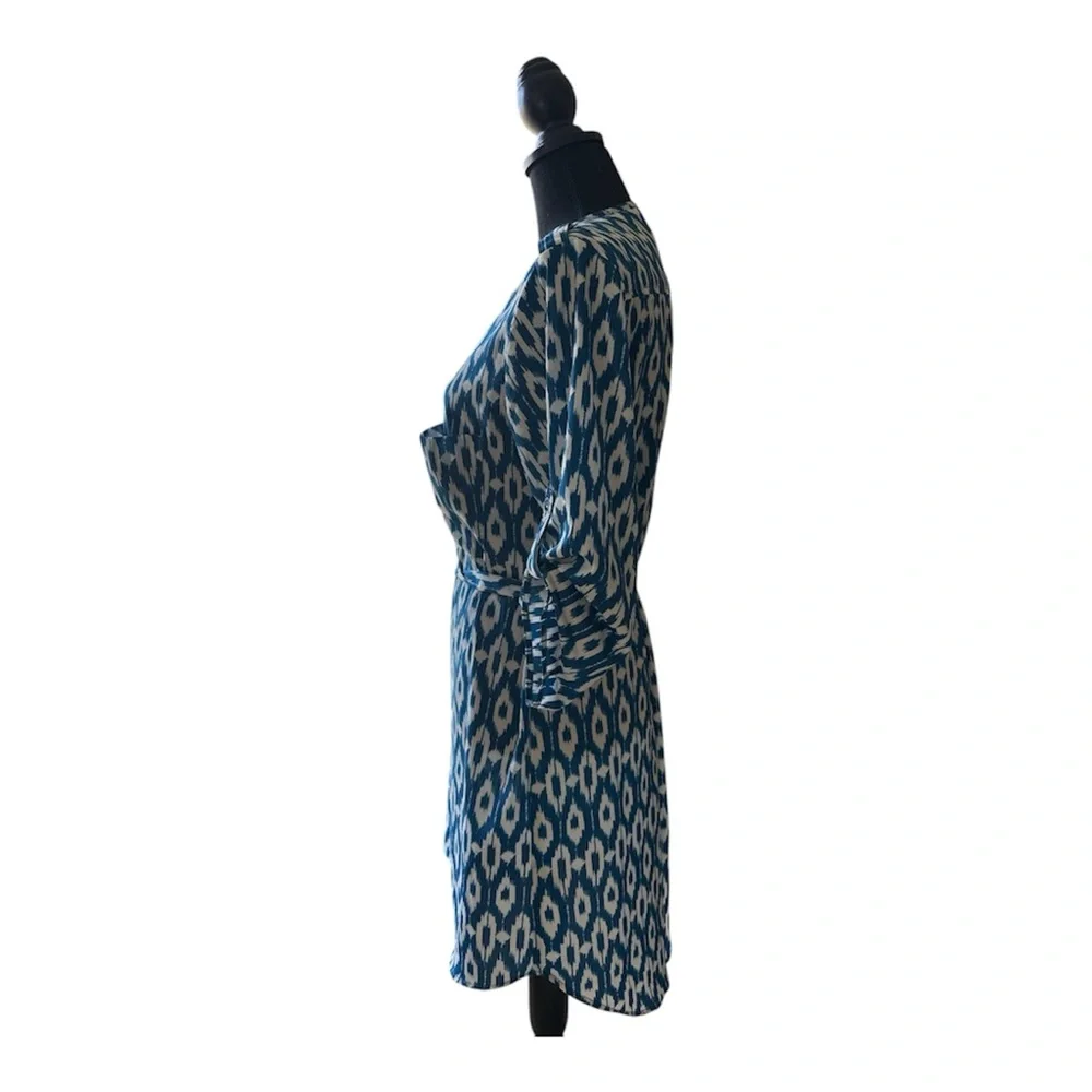 Anthropologie Maeve Ikat Print Shirt Dress Belted Size M - Picture 6 of 8